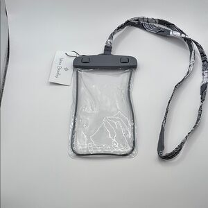 Vera Bradley Moon Shadow Meadow Waterproof Phone Pouch with Lanyard - Gray